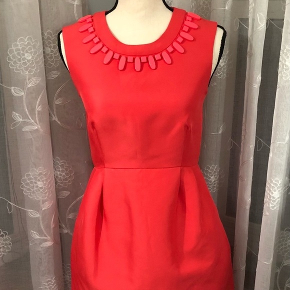 Kate Spade Red Dress Size 4 Beaded Neckline - Picture 1 of 16